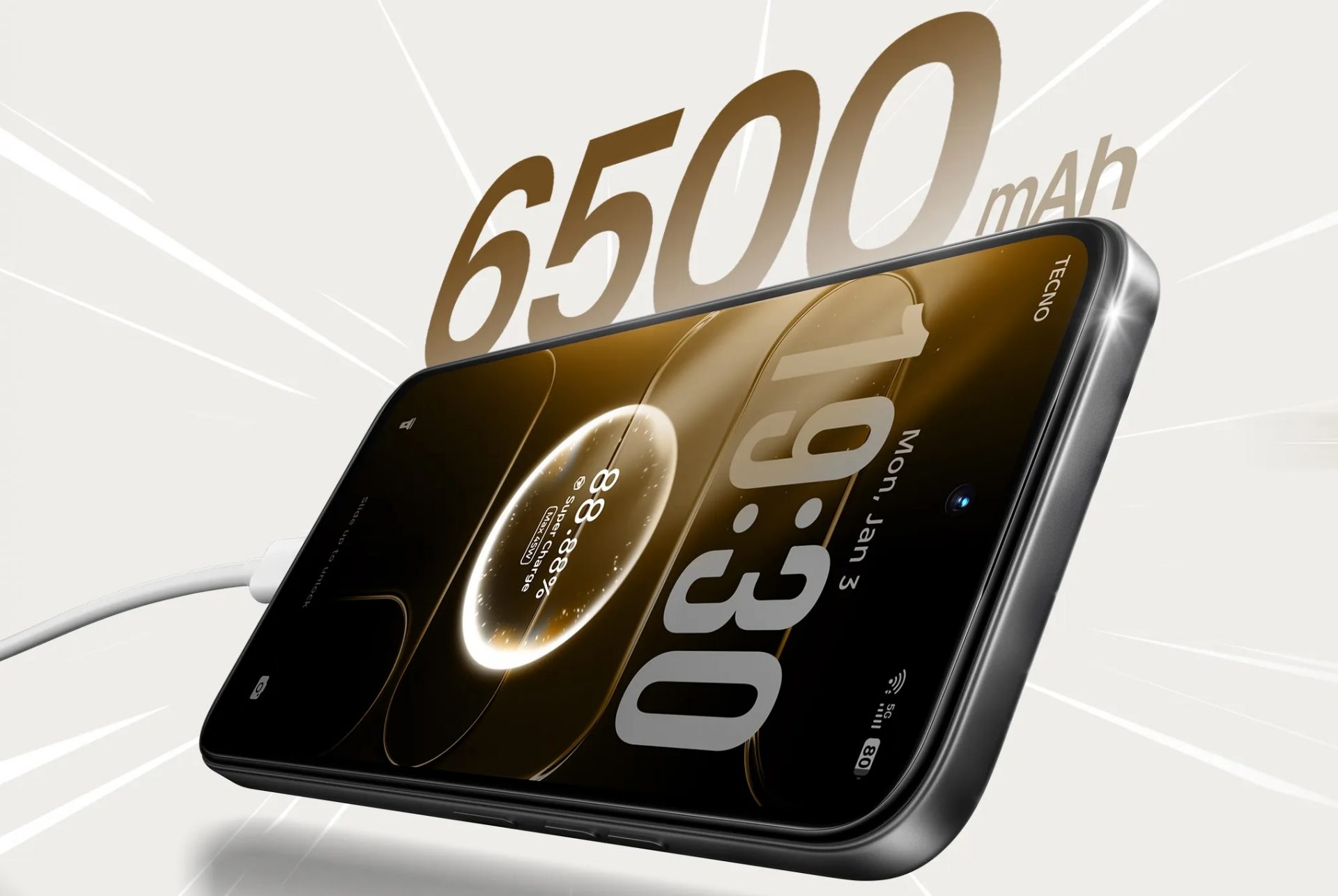 Tecno Spark 50 5G: огромная батарея на 6 500 мАч и корпус по военному стандарту картинка Смартфон Tecno Spark 50 5G: военная защита | DGL.RU