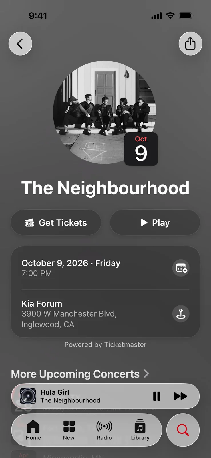 В iOS появилась функция для отслеживания концертов: теперь вы не пропустите тур любимого артиста картинка В системе iOS теперь можно искать концерты | DGL.RU