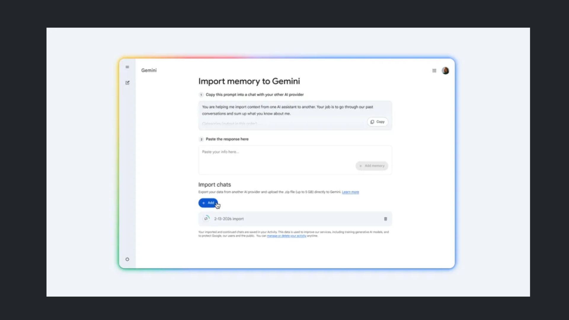 Как перенести данные из ChatGPT в Google Gemini | DGL.RU
