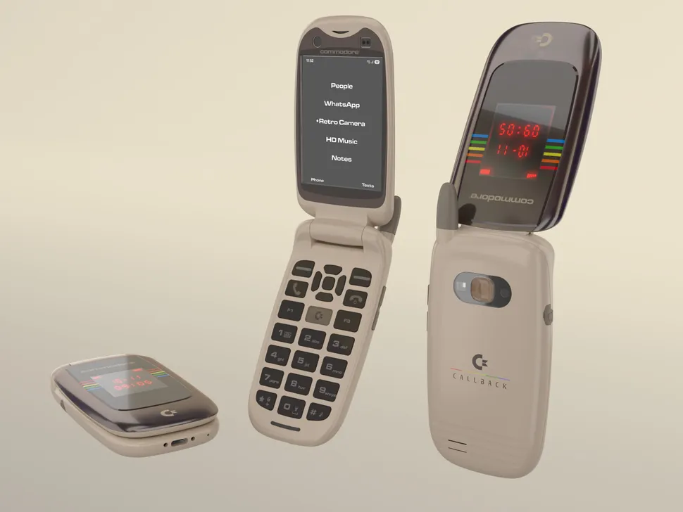 Антисмартфон от Commodore: идеальный гаджет для тех, у кого не хватает силы воли отложить iPhone картинка Антисмартфон: компания Commodore выпускает раскладной телефон Callback 8020 для цифровой детоксикации