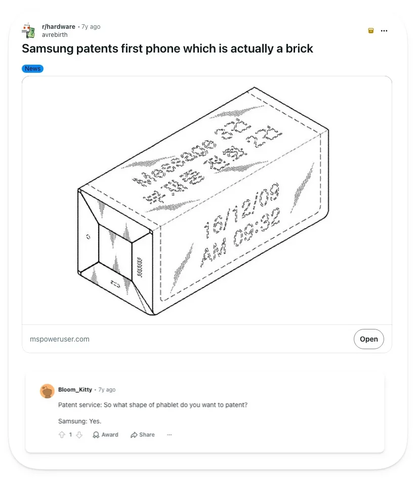 Дизайнеры Samsung сошли с ума? Новый патент предлагает складывать планшет из «кирпича» картинка Дизайнеры Samsung сошли с ума? Новый патент предлагает складывать планшет из «кирпича»