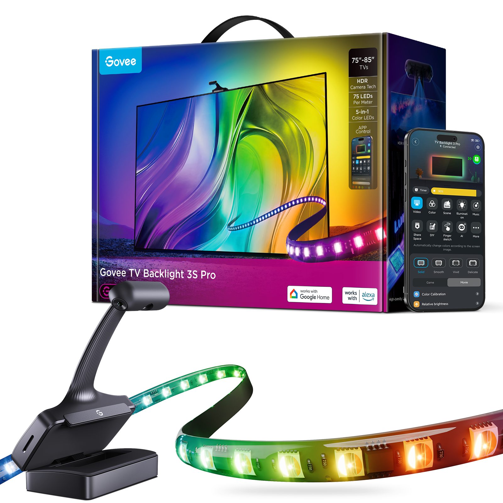 Обзор светодиодной ленты Govee TV Backliht 3S Pro — легко превратит гостиную в кинотеатр картинка Светодиодная лента Govee TV Backlight 3S Pro | DGL.RU