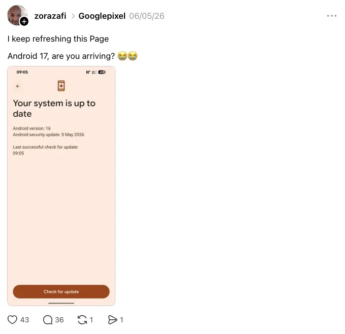 Три в одном: Google выкатила масштабный апдейт для Android, Pixel и умных часов картинка Смартфон Google Pixel 10 Pro Fold и Android 17 | DGL.RU