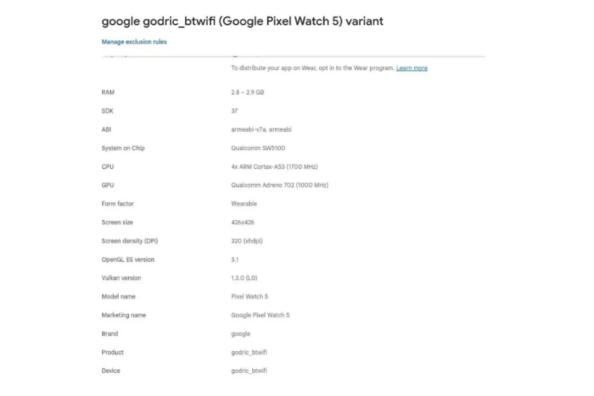 Характеристики смарт-часов Google Pixel Watch 5 раскрыли старый процессор и дополнительный объем памяти картинка Смарт-часы Google Pixel Watch 5: старый чип | DGL.RU
