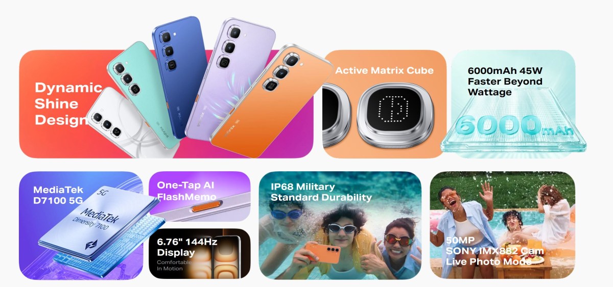 Infinix Hot 70 Pro поставляется в шести различных вариантах отделки картинка Infinix Hot 70 Pro поставляется в шести различных вариантах отделки