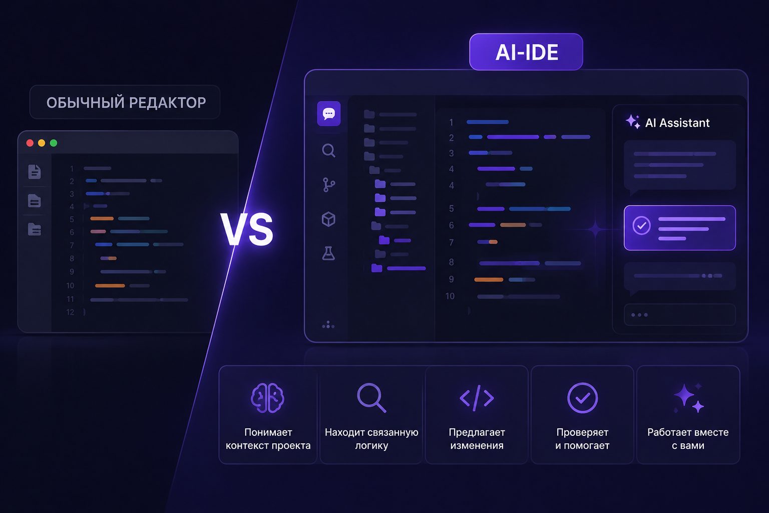Что такое AI-IDE и чем она отличается от обычного редактора кода