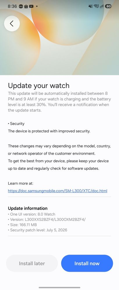 Samsung выпустила июльское обновление безопасности для смарт-часов серий Galaxy Watch картинка Для серий Galaxy Watch вышел патч безопасности | DGL.RU