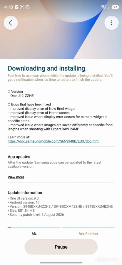 Samsung запускает бета-версию One UI 9 6 для серии Galaxy S26 картинка Samsung запускает бета-версию One UI 9.6 для серии Galaxy S26