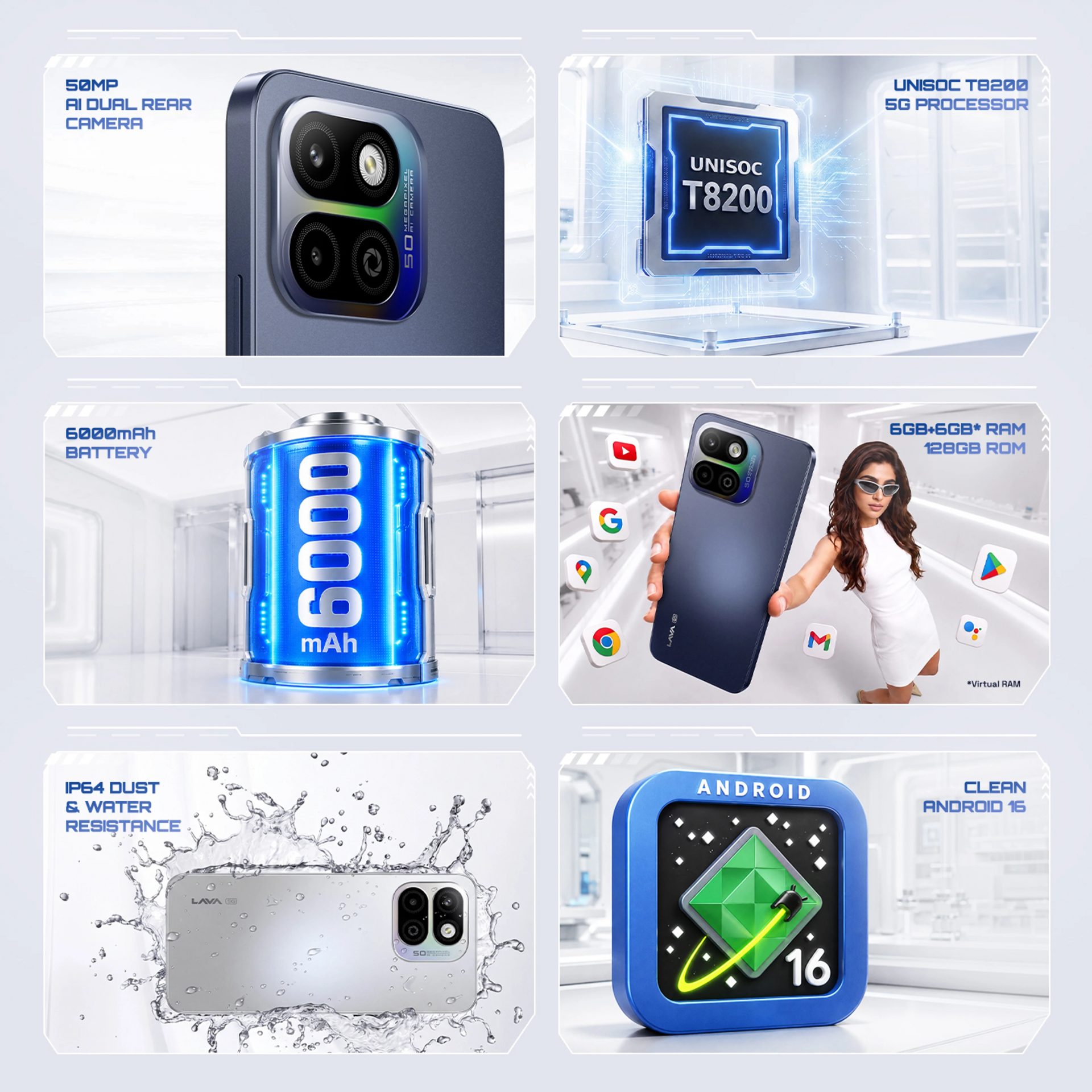 Lava Virat V1 Pro 5G: бюджетный смартфон с экраном 120 Гц и аккумулятором на 6000 мАч картинка Lava Virat V1 Pro 5G: экран 120 Гц и 6000 мАч | DGL.RU