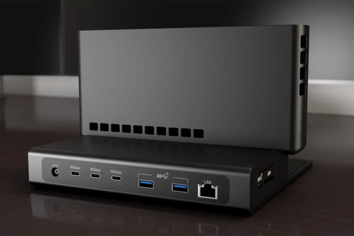 Обзор Brydge ProDock Trio: вертикальная док-станция для MacBook с поддержкой Thunderbolt 5 картинка Док-станция Brydge ProDock Trio: полный обзор | DGL.RU