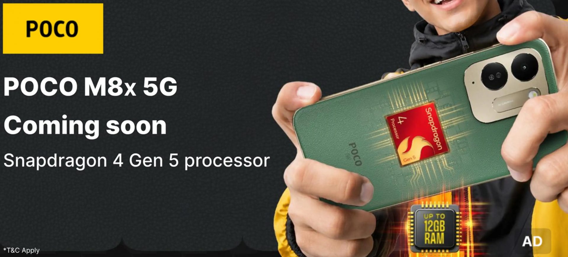 Poco M8x 5G получит процессор Snapdragon 4 Gen 5 и аккумулятор на 6000 мАч картинка Poco M8x 5G: чип Qualcomm Snapdragon 4 Gen 5 | DGL.RU