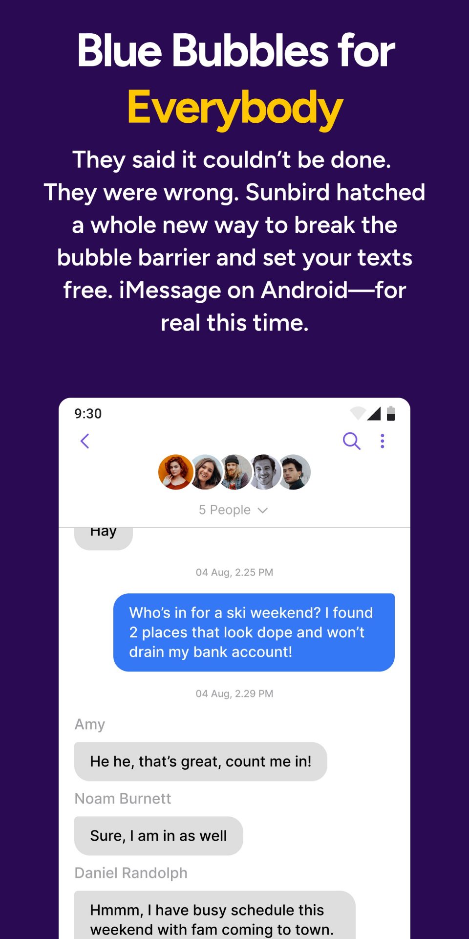 Приложение Sunbird вернулось в Google Play для отправки сообщений в iMessage с Android картинка Sunbird вернулся в Google Play с iMessage | DGL.RU