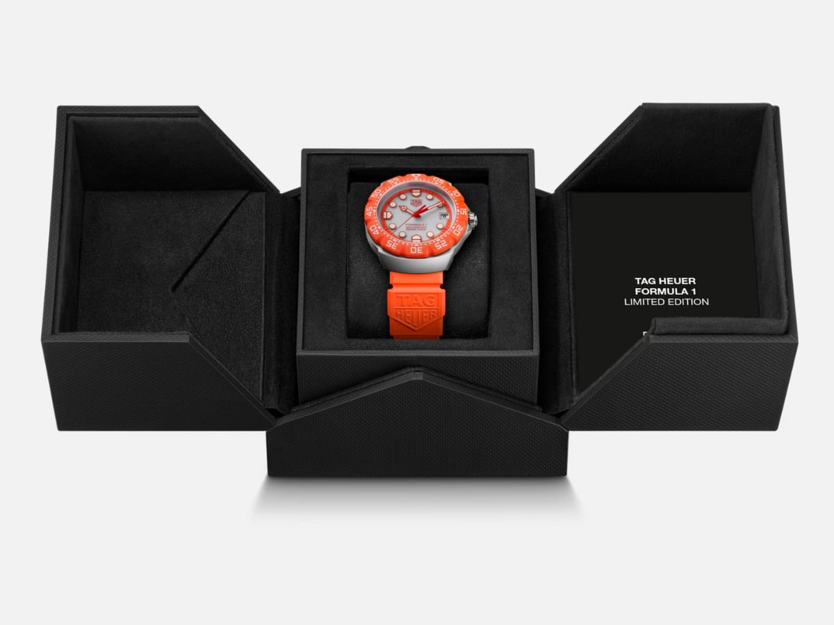 Часы TAG Heuer Drops Bright Orange F1 Solargraph для заключительного этапа Гран-при Нидерландов картинка Часы TAG Heuer Drops Bright Orange F1 Solargraph для заключительного этапа Гран-при Нидерландов