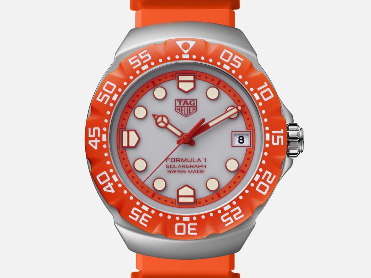 Часы TAG Heuer Drops Bright Orange F1 Solargraph для заключительного этапа Гран-при Нидерландов картинка Часы TAG Heuer Drops Bright Orange F1 Solargraph для заключительного этапа Гран-при Нидерландов