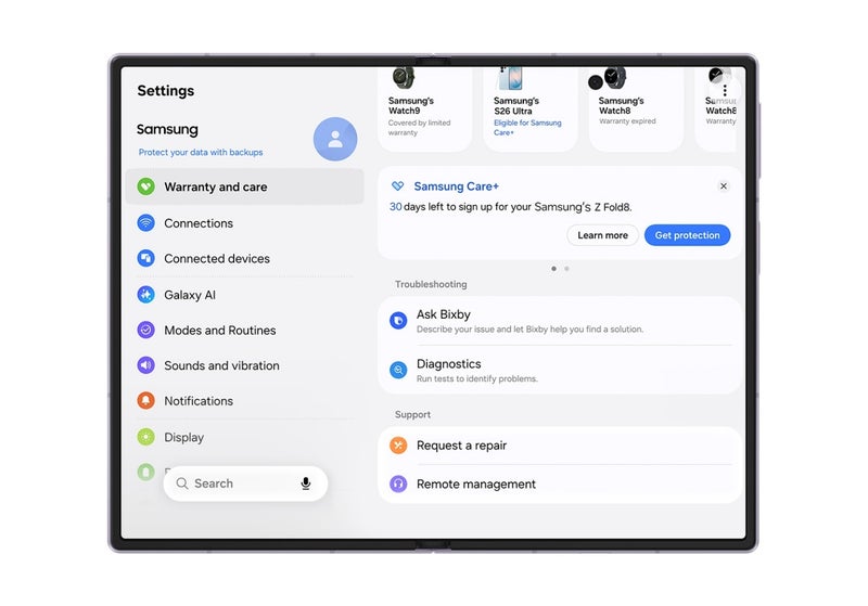 В оболочке One UI 9 появился новый раздел поддержки устройств Samsung картинка В One UI 9 появился раздел поддержки Samsung | DGL.RU