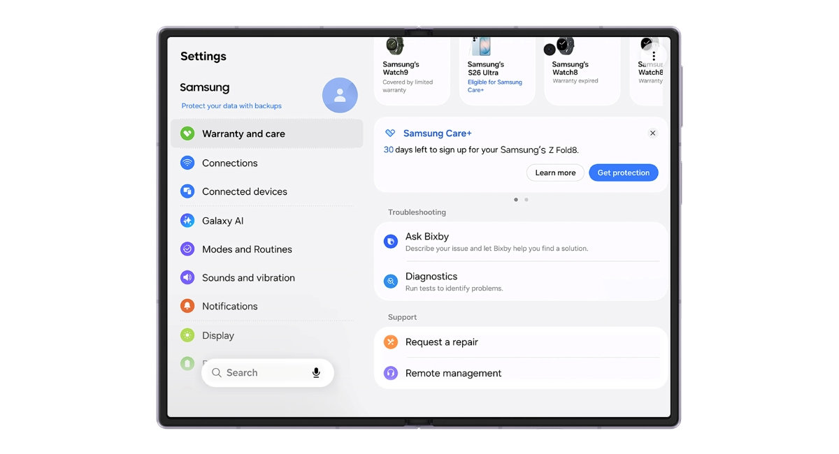 В One UI 9 появилось единое меню гарантии | DGL.RU