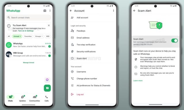 Функция оповещения о мошенничестве в WhatsApp теперь доступна для бета-тестирования на Android Функция оповещения о мошенничестве в WhatsApp теперь доступна для бета-тестирования на Android