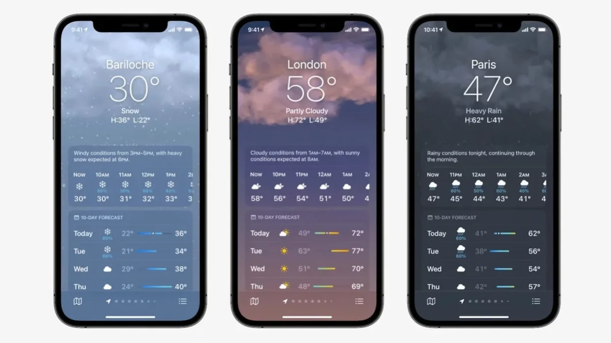 Приложение Apple «Погода» в iOS 27 получило новые кнопки для быстрого доступа к прогнозу
