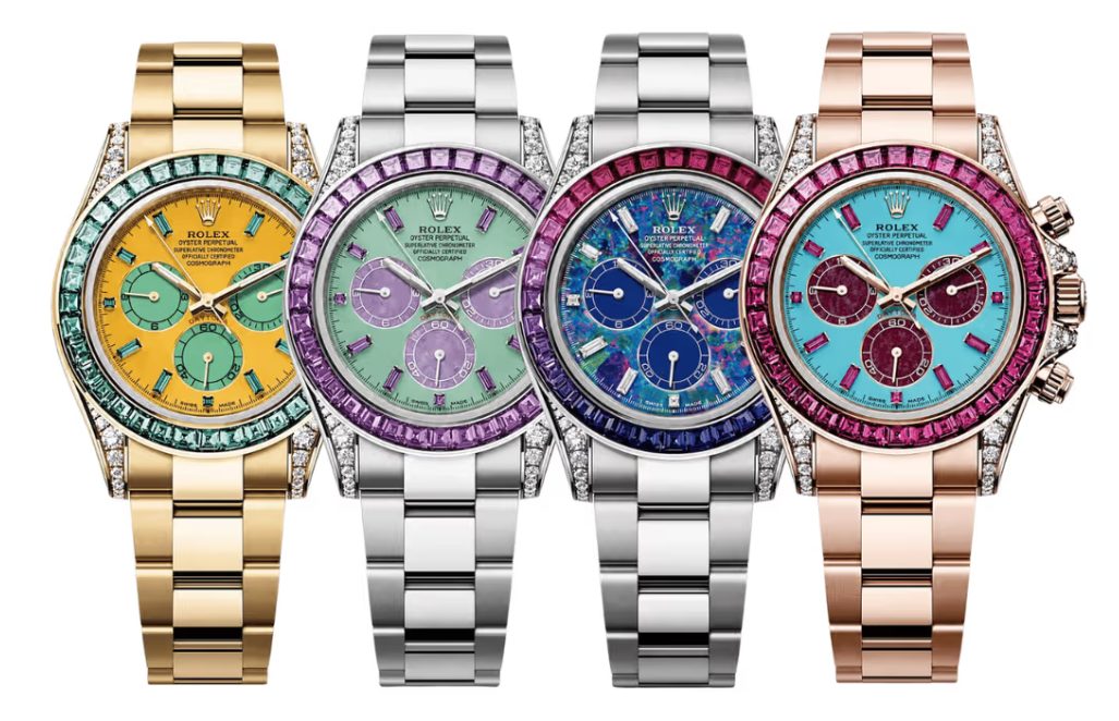 Rolex выставляет на аукцион четыре Dayton в единственном экземпляре, украшенных драгоценными камнями