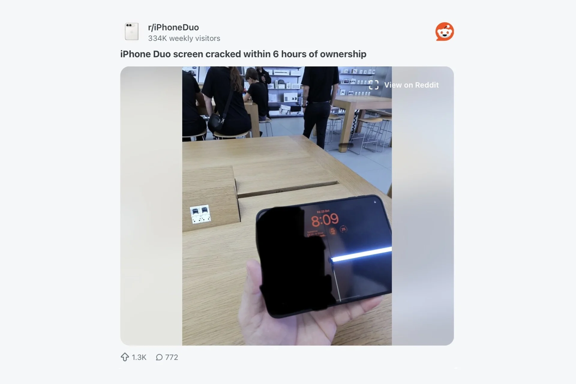 Экран iPhone Duo треснул через несколько часов после запуска картинка Экран iPhone Duo треснул через несколько часов после запуска