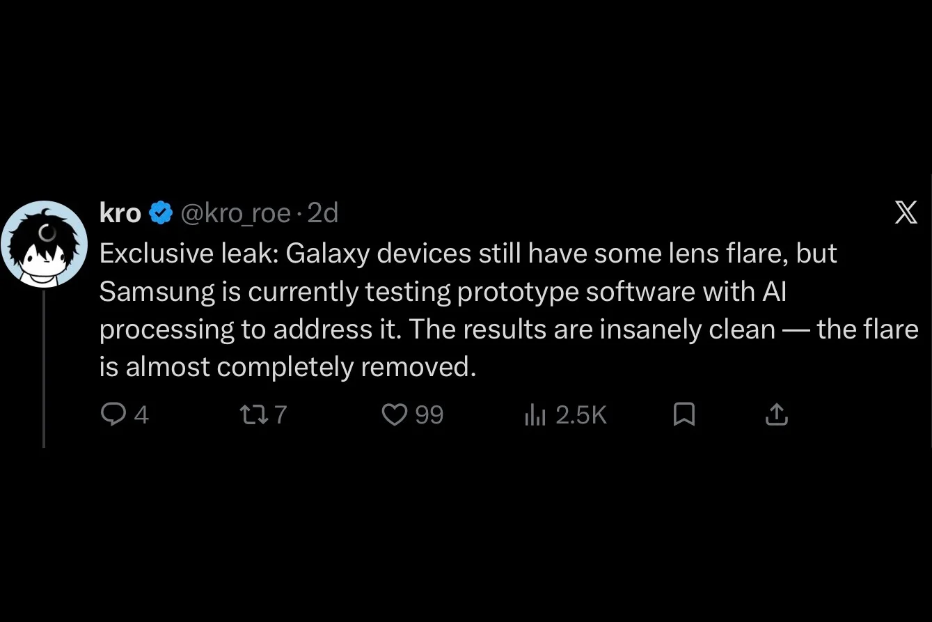 Samsung тестирует нестандартное решение проблемы с камерой в Galaxy S26 Ultra картинка Samsung тестирует нестандартное решение проблемы с камерой в Galaxy S26 Ultra