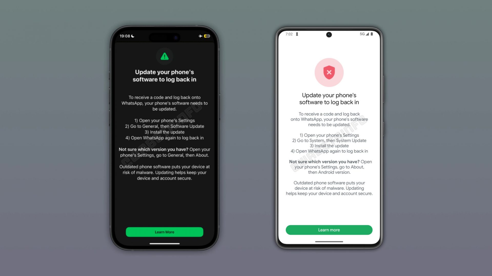 WhatsApp начал блокировать вход в аккаунт на смартфонах со старыми версиями iOS и Android картинка Вход в WhatsApp заблокирован на старых ОС | DGL.RU